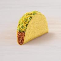 Crunchy Taco · A crunchy taco shell filled with seasoned beef, crispy lettuce and shredded cheddar cheese.