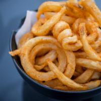 Vegan Curly Fries · Fresh potatoes cleaned and hand-cut.