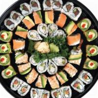 Shogun Platter · 1 Shrimp Lover roll, 1 Alaskan roll, 1 Spicy Tuna roll, 1 Philadelphia roll, 1 California ro...