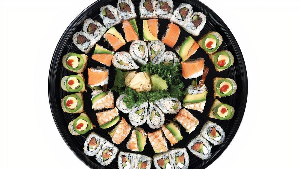 Shogun Platter · 1 Shrimp Lover roll, 1 Alaskan roll, 1 Spicy Tuna roll, 1 Philadelphia roll, 1 California roll, 1 Las Vegas roll
