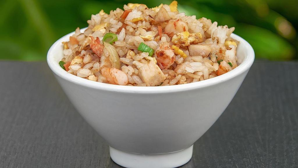 Hibachi Shrimp Rice 12 Oz.  · The original Benihana classic. Grilled shrimp, rice, egg and chopped vegetables.