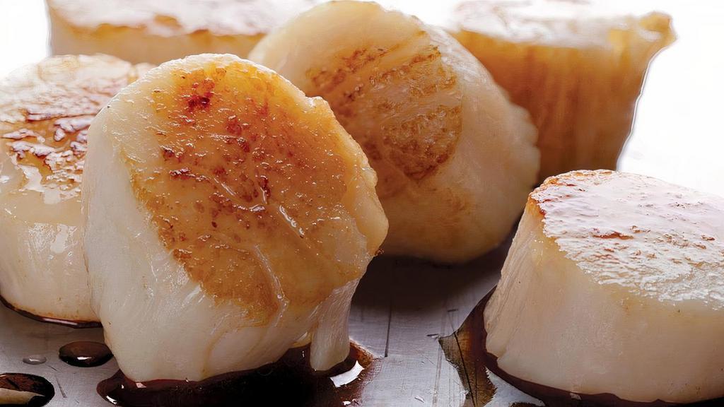 Hibachi Scallops · Tender sea scallops grilled hibachi style with lemon. . 5 course meals served with. •BENIHANA ONION SOUP •BENIHANA SALAD . •HIBACHI SHRIMP APPETIZER •HIBACHI VEGETABLES •HOMEMADE DIPPING SAUCES •STEAMED RICE •JAPANESE HOT GREEN TEA .