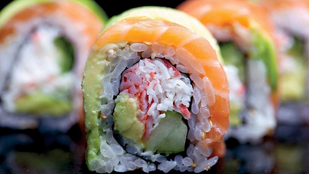 Alaskan Roll · Krab†, avocado, salmon*, cucumber.