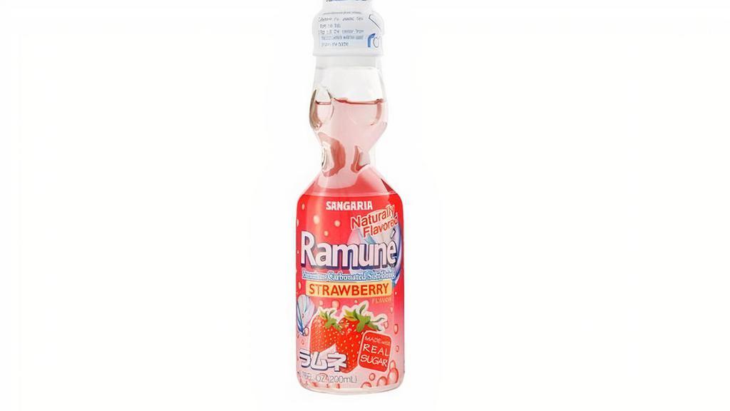 STRAWBERRY RAMUNE · Classic Strawberry Japanese bottled soda with a 