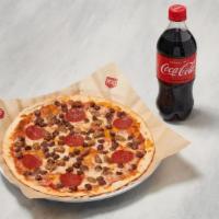Cyo Pizza + Drink · Create Your Own pizza (MOD-size), plus a bottled drink