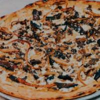 Funghi Pizza · Seasonal herb roasted mushrooms, prosciutto cotto, fontina cheese, herbed ricotta, and parme...