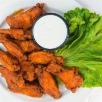 Buffalo Hot Wings · 18 Wings with Celery, Carrots & Blue Cheese Dip Sauce