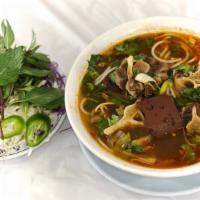 Bun Bo Hue Duoi Bo · Spicy Vermicelli Noodle Soup with Oxtail & Pork Blood