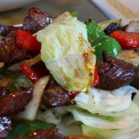 Bò Lúc Lắc - Shaking Beef over salad · 