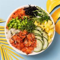 Hawaiian Bowl · Your choice of protein with seaweed salad, edamame, mango, crispy onions, and ponzu over rice.