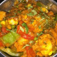 Mixed Vegetable (Vegan) · Vegetable with onion tomato bell peppers & fresh cilantro .