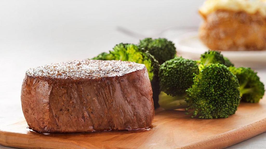  Victoria's Filet® Mignon* · The most tender and juicy thick cut seasoned and seared. Served with two freshly made sides.