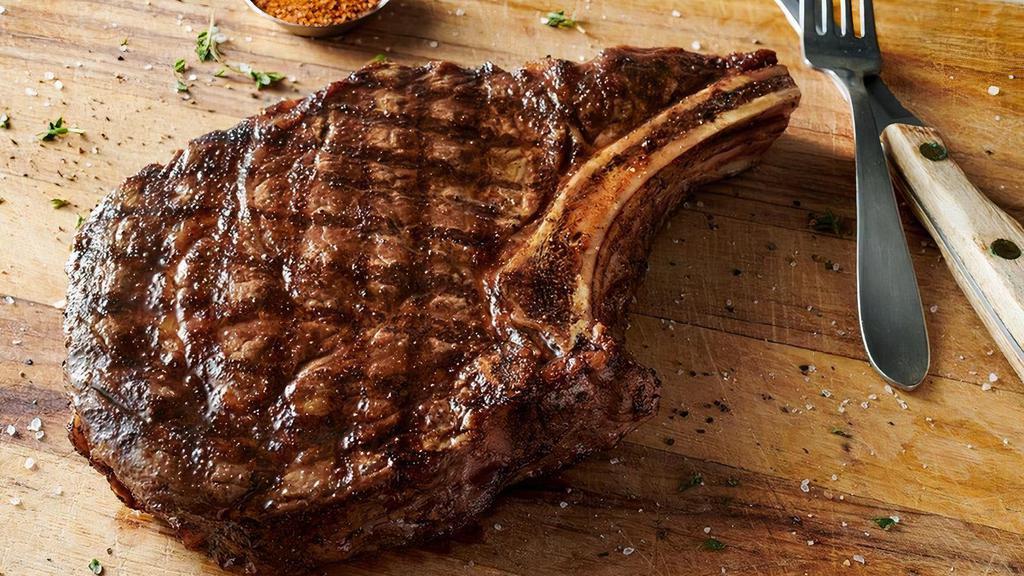 Bone-In Ribeye* 18 Oz. · Bone-in and extra marbled for maximum tenderness. Served with two freshly made sides.