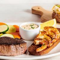 Sirloin* & Shrimp On The Barbie · Our signature center-cut sirloin with Grilled Shrimp on the Barbie. Served with two freshly ...