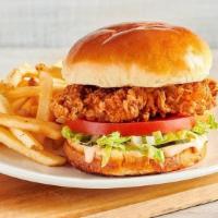 Bloomin' Fried Chicken Sandwich · Hand battered in our Bloomin' Onion® seasoning, fried then drizzled with our spicy signature...