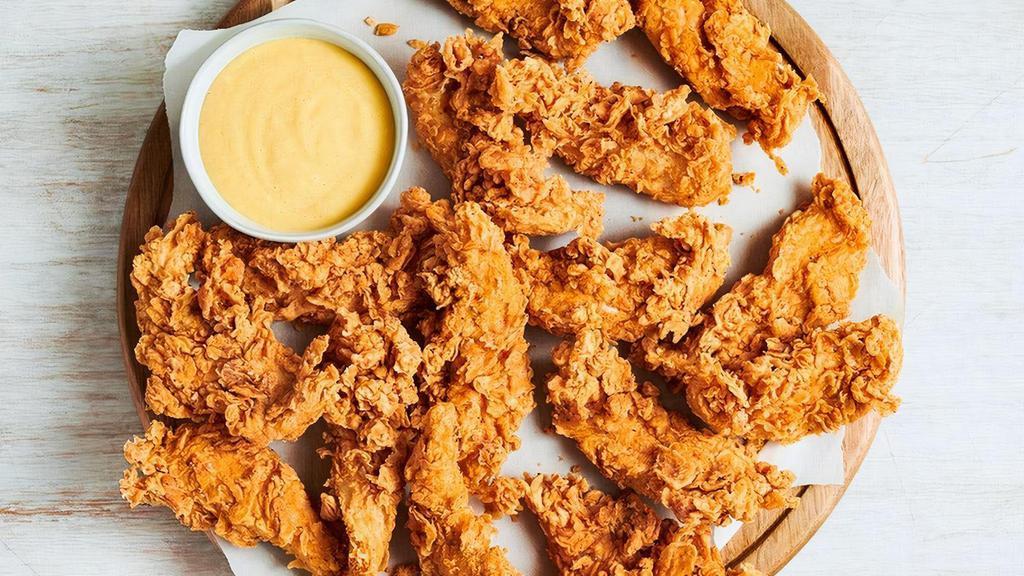 Chicken Tender Party Platter** · 15 crispy white-meat tenders served with Honey Mustard sauce. Serves 4 - 6.