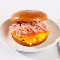Ham Egg And Cheese Breakfast Sandwich · Two eggs with melted cheese and delicious ham on your choice of bread.