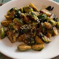 Brussel sprouts · Marinated crispy Brussel sprouts.