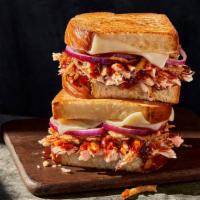 Smokehouse Bbq Chicken Sandwich · Whole (760 Cal.), Half (380 Cal.) Smoked, pulled chicken raised without antibiotics, BBQ sau...