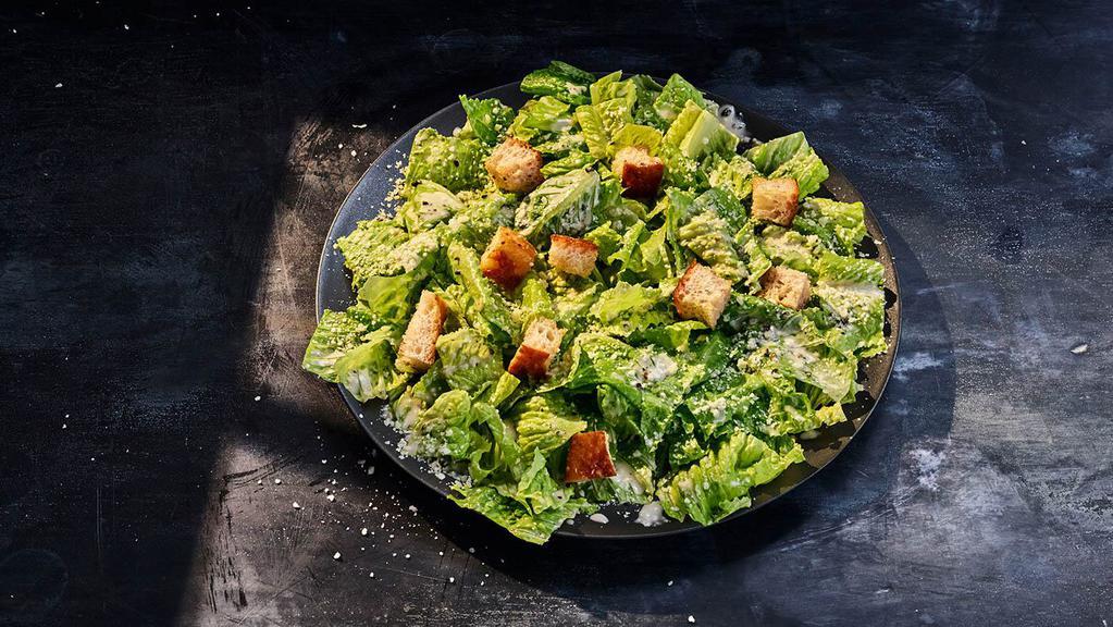 Caesar Salad · Whole (330 Cal.), Half (170 Cal.) Romaine, grated Parmesan and homemade black pepper focaccia croutons tossed with Caesar dressing. Allergens: Contains Wheat, Milk, Egg, Fish