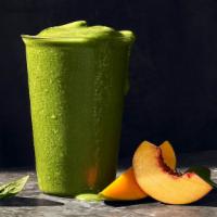 Green Passion Smoothie · 260 Cal. Peach and mango purees and white grape and passionfruit juice concentrates blended ...