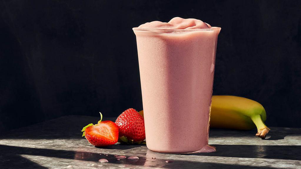 Strawberry Banana Smoothie · 250 Cal. A mix of fruit purees and juice concentrates, blended with a banana and plain Greek yogurt and ice. Allergens: Contains Milk