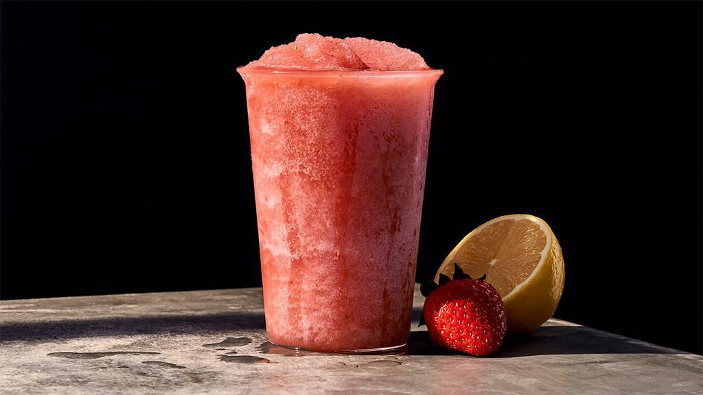 Frozen Strawberry Lemonade · 130 Cal. Strawberry fruit blend, our Agave Lemonade blend and fresh strawberries blended with ice. Allergens: none