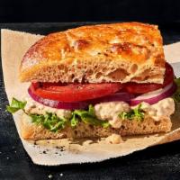 Kids Tuna Salad Sandwich · 370 Cal. Special recipe tuna salad, emerald greens, vine-ripened tomatoes, red onions, salt ...