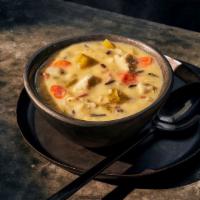 Kids Cream Of Chicken & Wild Rice Soup · 180 Cal. Diced chicken, long grain and wild rice, celery, onion and carrots simmered in chic...