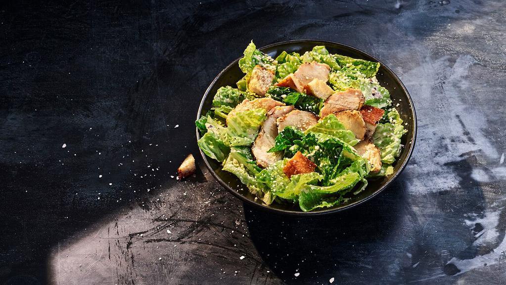 Kids Chicken Caesar Salad · 220 Cal. Chicken raised without antibiotics, romaine, grated Parmesan and homemade black pepper focaccia croutons tossed with Caesar dressing. Allergens: Contains Wheat, Milk, Egg, Fish