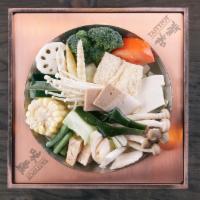 Healthy Veggie Hot Soup · Original or Thai. Taiwanese cabbage, vermicelli, enoki mushroom, tomato, corn, lotus root, f...