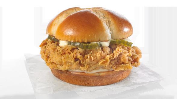 Spicy Chicken Sandwich · We placed over 65 years of delicious into this sandwich. Taste our legendary hand-battered chicken, topped with a signature honey-butter brushed brioche bun with mayo and pickles.