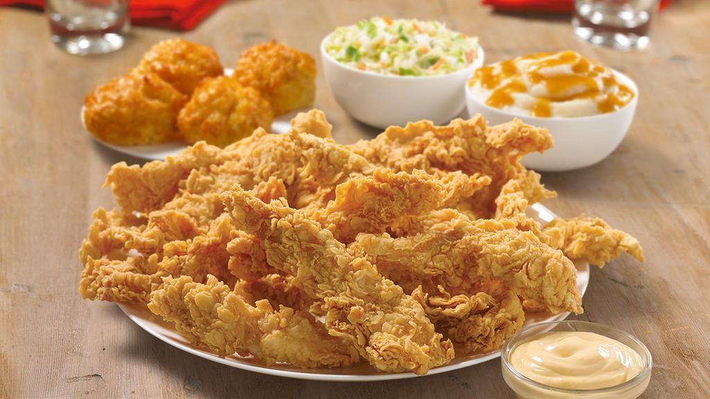 16 Tender Strips® Meal · All-white meat. Golden, crispy perfection. Get tender satisfaction for the family with 16 juicy tenders served with 2 large sides and 4 Honey-Butter Biscuits™.