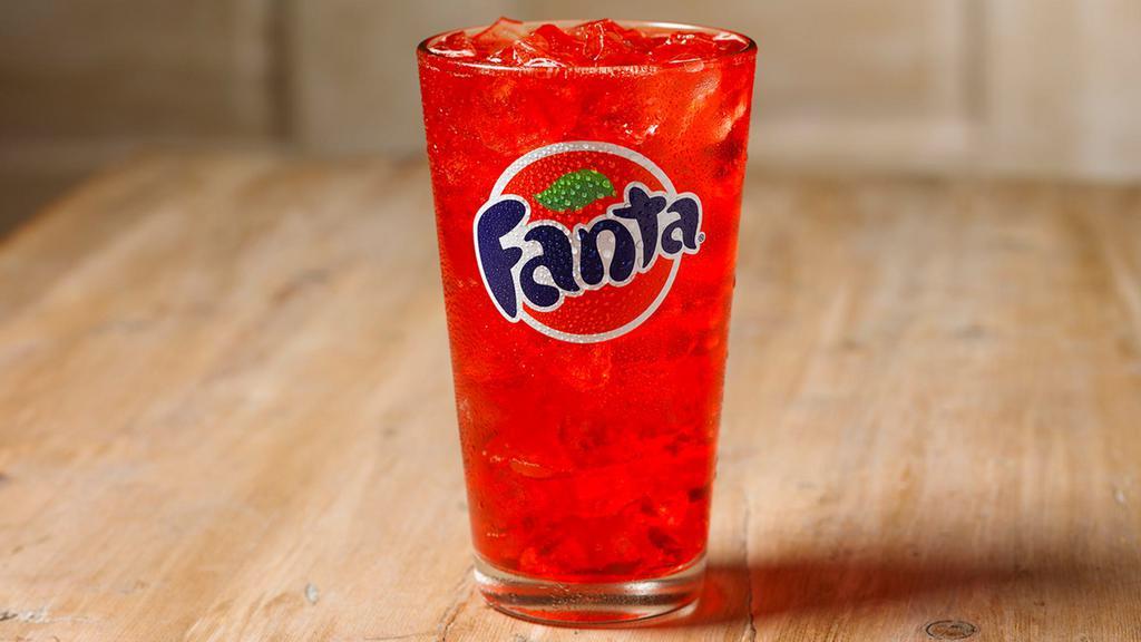 Fanta® Strawberry (30 Oz.) · Make sure every bite gets a big sip of deliciousness when you order a large fountain drink.