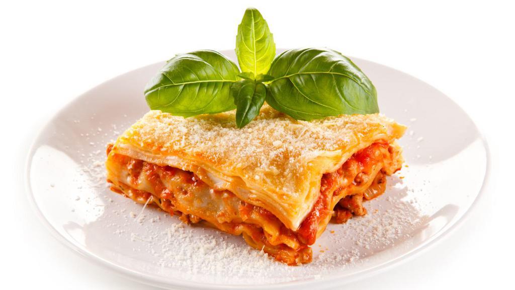 Meat Lasagna · Lasagna noodles layered with our rich, hearty meat sauce and tons of melted mozzarella cheese.