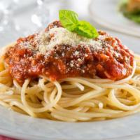 Spaghetti · Perfectly cooked spaghetti with our house marinara and freshly grated parmesan cheese.
