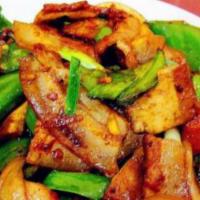 .1 Home Style Twice Cooked Pork（家乡回锅肉） · Spicy.