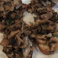 Crostini ai Funghi · grilled ciabatta bread, mushrooms, gorgonzola cheese