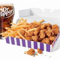 Classic Popcorn Chicken Big Box Combo · Includes medium French fries and choice of small drink