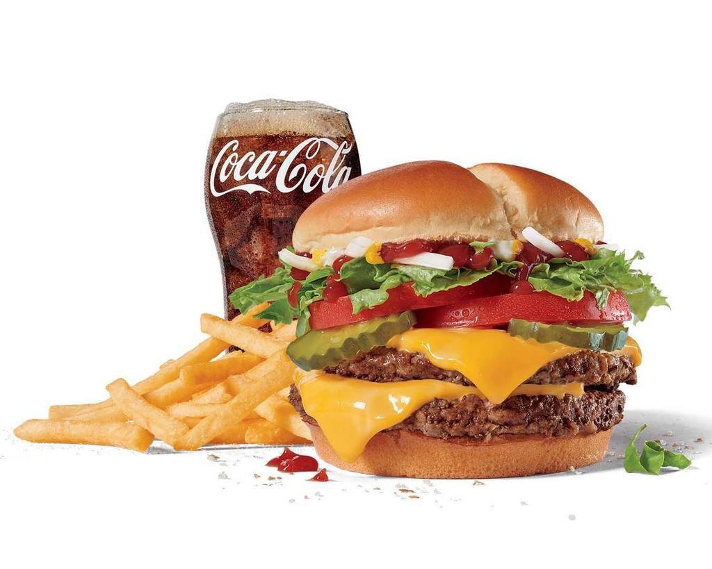 Large Double Jack® Combo · Includes large French Fries and your choice of large drink.