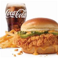 Large Cluck Sandwich Combo  · Includes large French Fries and your choice of large drink.