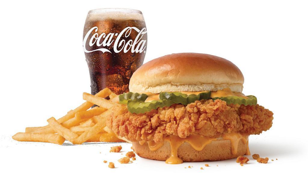 Large Cluck Sandwich Combo  · Includes large French Fries and your choice of large drink.