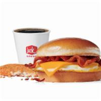 Bacon Breakfast Jack®  Combo · Includes hash browns and your choice of a large drink.