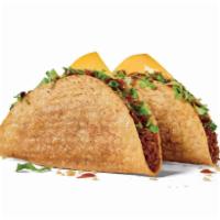 Two Tacos · 2 crunchy tacos topped with American cheese, shredded lettuce, and taco sauce