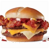 Bacon Ultimate Cheeseburger™ · How do you make an Ultimate Cheeseburger – with two 100% beef patties seasoned they grill, H...