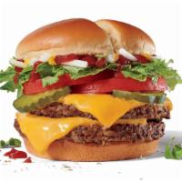 Double Jack® · This isn’t just a burger. This is a Declaration of Delicious. Two juicy, 100% beef patties s...
