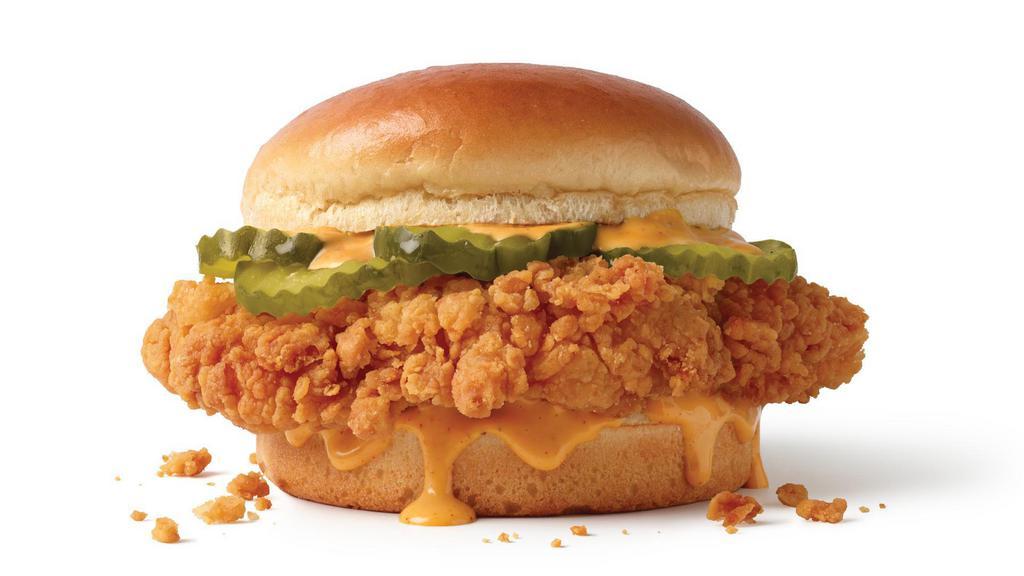 Cluck Sandwich · Someday, people will be saying, “Wow, this is the best thing since the Cluck Sandwich.” Because this all-new, thicker, crispy, juicy chicken fillet topped with two pickles and mystery sauce, and cradled in a fluffy brioche bun is the best thing since...well, ever.