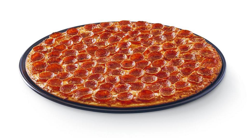 Pepperoni · Loaded Edge to Edge® with crispy heritage pepperoni and smoked Provolone cheese.