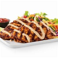 Ensenada Chicken™ Platter · One or two ancho-grilled chicken breasts, house-made salsa and salsa-ranch dressing. Served ...