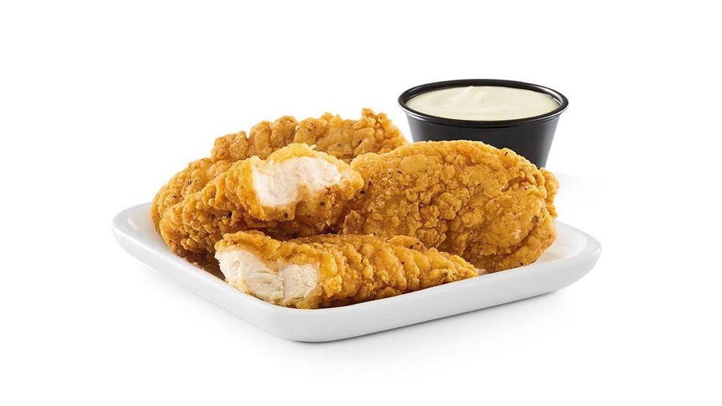 Cluck-A-Doodles · Breaded chicken tenders.